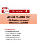 Medication Aide Practice Exam 2025&ndash;2026 &vert; 400&plus; Questions & Answers with Expert-Verified Explanations &vert; Complete Study Guide for MACE Certification &vert; PDF Download
