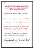 MARYLAND DRIVER IMPROVEMENT EXAM NEWEST &NewLine;2026&sol;2027 ACTUAL EXAM COMPLETE 100 QUESTIONS AND &NewLine;CORRECT DETAILED ANSWERS &lpar;VERIFIED ANSWERS&rpar; &NewLine;&vert;ALREADY GRADED A&plus;&vert;&vert;JUST OUT&excl;&excl;&excl;