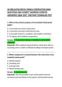 AK Insulated Metal Panels Contractor Exam Questions and Correct Answers