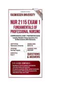 NUR 2115 Exam 1 &vert; Fundamentals of Professional Nursing Questions And Answers  2026&sol;2027 Rasmussen