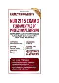 NUR 2115 Exam 2 &vert; Fundamentals of Professional Nursing Questions And Answers  2026&sol;2027 Rasmussen