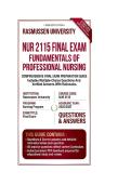 NUR 2115 Exam 1&comma; Exam 2 & Final Exam Bundle &vert; Fundamentals of Professional Nursing Questions And Answers  2026&sol;2027 Rasmussen