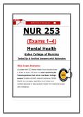 NUR 253 EXAMS 1 &ndash; 4 &vert; MENTAL HEALTH &lpar;2026 &sol; 2027&rpar; PDF &vert; GALEN &NewLine;COLLEGE OF NURSING COMPLETE STUDY GUIDE WITH QUESTIONS&comma; &NewLine;VERIFIED ANSWERS & DETAILED RATIONALES 