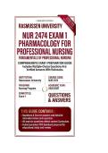 NUR 2474 Exam 1 Pharmacology for Professional Nursing &vert; Questions And Answers  2026&sol;2027 Rasmussen