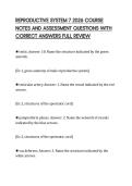 REPRODUCTIVE SYSTEM 7 2026 COURSE&NewLine;NOTES AND ASSESSMENT QUESTIONS WITH&NewLine;CORRECT ANSWERS FULL REVIEW