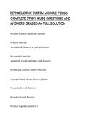 REPRODUCTIVE SYSTEM MODULE 7 2026&NewLine;COMPLETE STUDY GUIDE QUESTIONS AND&NewLine;ANSWERS GRADED A&plus; FULL SOLUTION