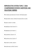 REPRODUCTIVE SYSTEM TOPIC 7 2026&NewLine;COMPREHENSIVE REVIEW QUESTIONS AND&NewLine;SOLUTIONS VERIFIED&NewLine;