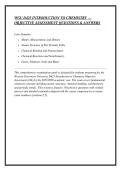 WGU D425 INTRODUCTION TO CHEMISTRY &mdash; &NewLine;OBJECTIVE ASSESSMENT QUESTIONS & ANSWERS &NewLine;