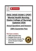 NSG3450&sol;NSG 3450 Exam 2 &vert; Mental Health Nursing &vert; Galen College &vert; 26&sol;27 Updated &lpar;PDF&rpar;