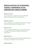 RESEARCH METHODS FOR THE BEHAVIORAL&NewLine;SCIENCES COMPREHENSIVE SOLVED&NewLine;QUESTIONS AND COMPLETE ANSWERS