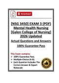 NSG3450&sol;NSG 3450 Exam 3 &vert; Mental Health Nursing &vert; Galen College &vert; 26&sol;27 Updated &lpar;PDF&rpar;