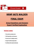 NRNP 6675 Walden University &ndash; Psychiatric Mental Health Nurse Practitioner Care Across the Lifespan II &vert; Complete Course & Exam Study Guide &vert; PMHNP Final Practicum Prep &vert; 2026&sol;2027