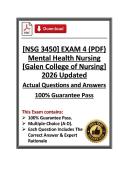 NSG3450&sol;NSG 3450 Exam 1&comma;2&comma;3&4 &vert; Mental Health Nursing &vert; Galen College &vert; 26&sol;27 Updated &lpar;PDF&rpar;
