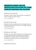 RESIDENTIAL MARKET ANALYSIS&NewLine;CERTIFICATION EVALUATION TEST PAPER&NewLine;COMPLETE QUESTIONS AND SOLUTIONS&NewLine;