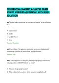 RESIDENTIAL MARKET ANALYSIS EXAM&NewLine;SCRIPT VERIFIED QUESTIONS WITH FULL&NewLine;SOLUTION