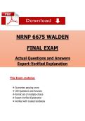 NRNP 6675 Week 11 Final Exam 2025-2026 &vert; 100 Verified Questions & Answers with Expert Rationales &vert; PMHNP Lifespan II &ndash; Walden University &vert; Graded A&plus;