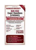 NUR 2502 Exam 1  Multidimensional Care III  Questions And Answers  2026&sol;2027 Rasmussen