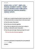 NPDES LEVEL 1A TEST&ast;&ast;&ast; &lpar;BMPS&comma; SOIL &NewLine;EROSION&comma; SEDIMENT CONTROL&comma; PERMIT &NewLine;RULES & GEORGIA STATE COMPLIANCE&rpar; &NewLine;QUESTIONS AND VERIFIED ANSWERS &vert; &NewLine;2026&sol;2027 UPDATE