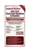 NUR 2502 Final Exam Multidimensional Care III&nbsp; Questions And Answers&nbsp; 2026&sol;2027 Rasmussen