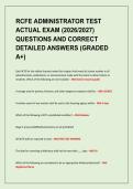 RCFE ADMINISTRATOR TEST&NewLine;ACTUAL EXAM &lpar;2026&sol;2027&rpar;&NewLine;QUESTIONS AND CORRECT&NewLine;DETAILED ANSWERS &lpar;GRADED&NewLine;A&plus;&rpar;&NewLine;