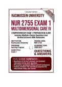 &NewLine;NUR 2755 Exam 1 Multidimensional Care IV Questions And Answers 2026&sol;2027 Rasmussen&NewLine;&NewLine;