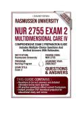 NUR 2755 Exam 2 Multidimensional Care IV Questions And Answers 2026&sol;2027 Rasmussen