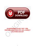 GALEN Pharmacology Test 1 2026&ndash;2027 &mdash; Pre-Prepared Questions with Correct Solutions