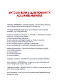 MKTG 361 EXAM 1 QUESTIONS WITH ACCURATE ANSWERS