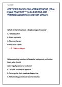 CERTIFIED RADIOLOGY ADMINISTRATOR &lpar;CRA&rpar; &NewLine;EXAM PRACTICE&ast;&ast;&ast; 50 QUESTIONS AND &NewLine;VERIFIED ANSWERS &vert; 2026&sol;2027 UPDATE