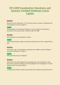 EPA 608 Examination Questions and Answers Verified Solutions Latest Update