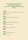 EPA 608 Refrigeration CORE Examination Questions and Answers Verified Solutions Latest Update