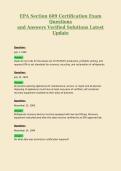EPA Section 609 Certification Exam Questions and Answers Verified Solutions Latest Update