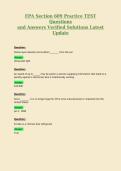 EPA Section 609 Practice TEST Questions and Answers Verified Solutions Latest Update