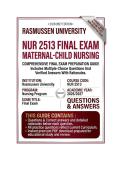 NUR 2513 EXAM 1&comma; Exam 2 & Final Exam Bundle MATERNAL-CHILD NURSING Questions and Answers &vert; 2026&sol;2027 &vert; Rasmussen University