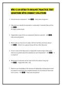 WGU C190 INTRO TO BIOLOGY PRACTICE TEST QUESTIONS WITH CORRECT SOLUTIONS