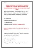 MENTAL HEALTH EXAM 3 NEWEST 2025 ACTUAL EXAM &NewLine;COMPLETE 100 QUESTIONS AND CORRECT DETAILED &NewLine;ANSWERS &lpar;VERIFIED ANSWERS&rpar; &vert;ALREADY GRADED A&plus;&vert;&vert;JUST &NewLine;OUT&excl;&excl;&excl; 