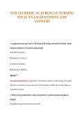 NUR 242 MEDICAL-SURGICAL NURSING&NewLine;FINAL EXAM QUESTIONS AND&NewLine;ANSWERS