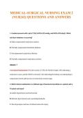 MEDICAL-SURGICAL NURSING EXAM 2&NewLine;&lpar;NUR242&rpar; QUESTIONS AND ANSWERS