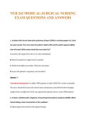 NUR 242 MEDICAL-SURGICAL NURSING&NewLine;EXAM QUESTIONS AND ANSWERS