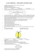 ORGANISMS AND POPULATIONS ASSIGNMENT CUM TEST