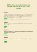EVITP Final Exam Questions and Answers Verified Solutions Latest Update