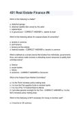 451 Real Estate Finance Questions & Answers 2026&sol;2027 &vert; Exam Review & Study Guide