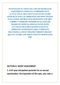 NU518 EXAM&sol; NU 518 EXAM 2 ADVANCED HEALTH ASSESSMENT COMPLETE COMPREHENSIVE ACTUAL FINAL PRACTICE EXAM STUDY GUIDE WITH REAL WELL ELABORATED AND MOST TESTED EVALUATION 100 PRACTICE QUESTIONS AND 100&percnt; CORRECT VERIFIED ANSWERS FULLY SOLVED &lpar;BASED ON OFFICIA