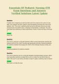 Essentials OF Pediatric Nursing 4TH Exam Questions and Answers Verified Solutions Latest Update 4