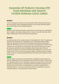 Essentials OF Pediatric Nursing 4TH Exam Questions and Answers Verified Solutions Latest Update 5