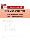 MED AIDE STATE TEST &NewLine;Actual Questions and Answers &NewLine;Expert-Verified Explanation