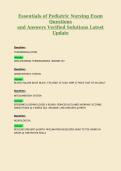 Essentials of Pediatric Nursing Exam Questions and Answers Verified Solutions Latest Update 3