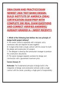 DBIA EXAM AND PRACTICE EXAM NEWEST 2026 TEST BANK&vert; DESIGN-BUILD INSTITUTE OF AMERICA &lpar;DBIA&rpar; CERTIFICATION EXAM PREP WITH COMPLETE 300 REAL EXAM QUESTIONS AND CORRECT VERIFIED ANSWERS&sol; ALREADY GRADED A&plus; &lpar;MOST RECENT&excl;&excl;&rpar;