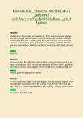 Essentials of Pediatric Nursing Bundle  Deal  Exam Questions and Answers Verified Solutions Latest Update