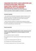 WASHINGTON STATE LAND SURVEYOR LAW & ETHICS EXAM 2026 &vert; PRACTICE QUESTIONS&comma; VERIFIED ANSWERS & RATIONALES &vert; PLS LAW REVIEW